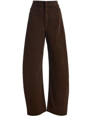 Lemaire Rigid High-Rise Curved-Leg Jeans - Brown