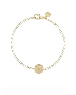 Marlo Laz Wee Porte Bonheur 14k Yellow Gold Aquamarine Bracelet - White