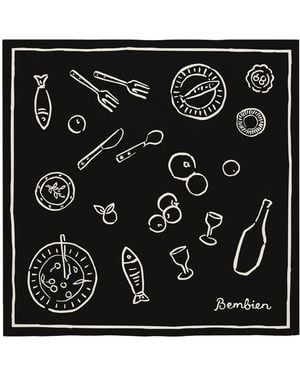 Bembien Tableau Silk Scarf - Black