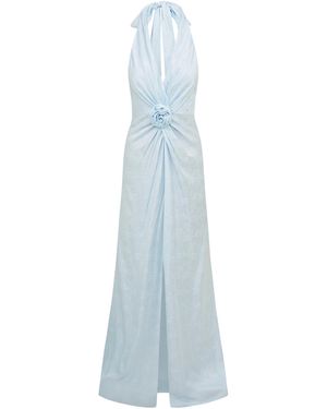 LoveShackFancy Lowry Rosette-detailed Gown - White