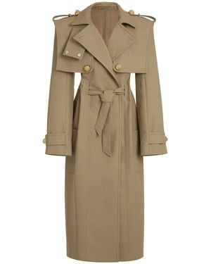 Balmain Tailored Cotton Trench Coat - Natural