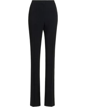 Elie Saab Mid-Rise Straight-Leg Envers Silk Pants - Blue