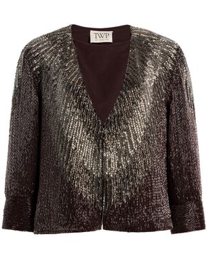 Twp She Talks To Angels Beaded Silk Jacket - Brown