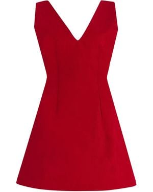 Kilentar Exclusive Aladun Open-Back Crepe Mini Dress - Red