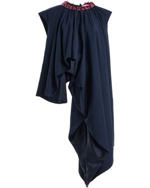 DIOTIMA Parade Asymmetric Embellished Wool Top - Blue