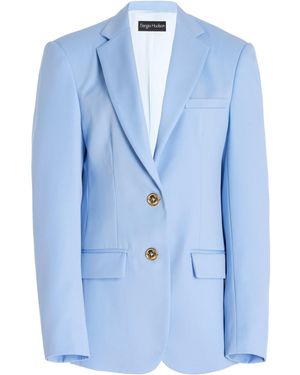 Sergio Hudson Single-breasted Wool Blazer - Blue