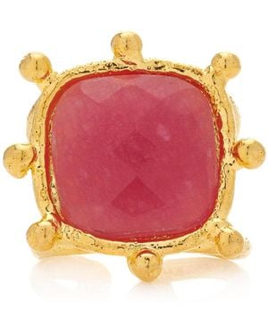 Sylvia Toledano Couddin Ii 22k Gold-plated Red Jasper Ring