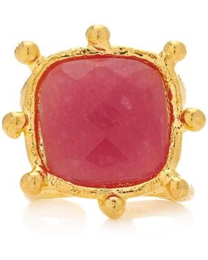 Sylvia Toledano Couddin Ii 22k Gold-plated Red Jasper Ring