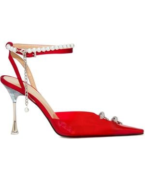 Mach & Mach Matilda Mini Bow Embellished Pvc Pumps - Red