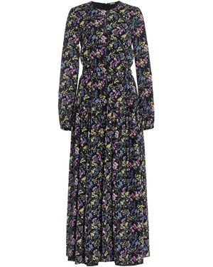Adam Lippes Lorynn Dress In Printed Crepe De Chine - Black