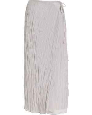 SIR. Exclusive Ligera Crinkled-satin Midi Wrap Skirt - White