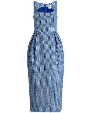 Rosie Assoulin Peg Woven Midi Dress - Blue