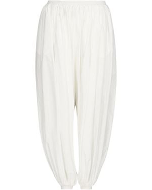 Alaïa Balloon Cotton Wide-Leg Pants - White