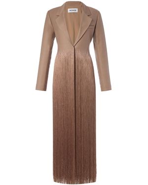 Monse Fringed Wool Jacket - Brown