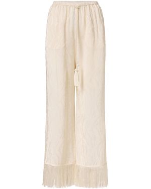 ROAME. Vali Fringe Straight Leg Trousers - Natural