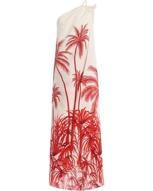 ANDRES OTALORA Exclusive Sin Disimulo Draped Crepe One-shoulder Maxi Dress - Red