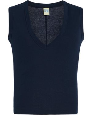 Flore Flore Dewi Cotton Tank Top - Blue