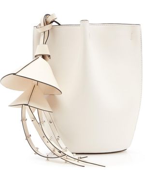 Givenchy Snap Nano Leather Bucket Bag - White