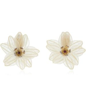 Silvia Furmanovich Horse Mane 18K Floral Earrings - Natural
