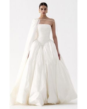 The New Arrivals Ilkyaz Ozel Britt Silk Maxi Dress - White