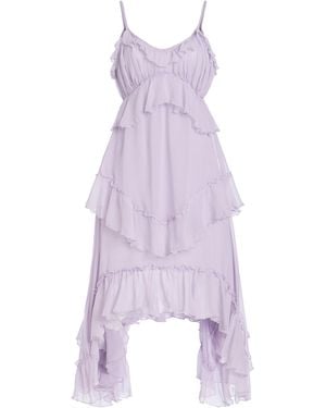 Rodarte Ruffled Silk-chiffon Midi Dress - Purple