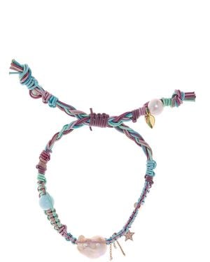 Joie Metallic Barbie Beach Pearl, Leather Rocker Bracelet - Blue