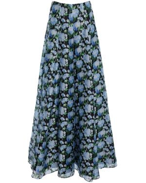 Carolina Herrera Organza Palazzo Trousers - Blue