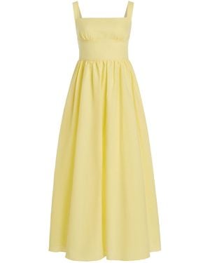 Matteau Exclusive Crossback Linen-Cotton Maxi Dress - Yellow