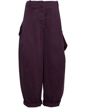 Alaïa Cotton Cargo Pants - Purple