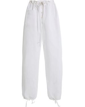 Victoria Beckham Cargo Cotton Trousers - White