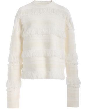 Jonathan Simkhai Carrick Cotton-Blend Crewneck Jumper - White