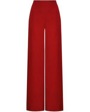 ANDRES OTALORA Kali High-Waisted Chiffon Wide-Leg Trousers - Red