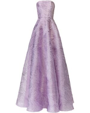 Naeem Khan Bustier Metallic Raffia Gown - Purple