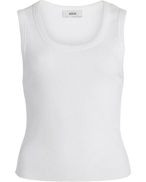Agolde Poppy Shrunken Jersey Tank Top - White