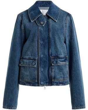 Brandon Maxwell Hayes Boxy Denim Jacket - Blue