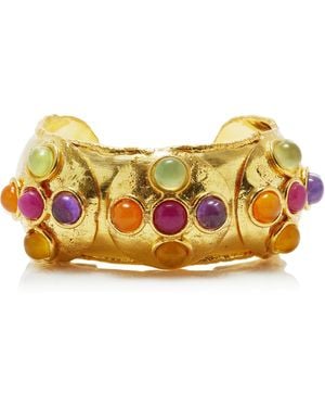 Sylvia Toledano Manchette-Plated-Stone Cuff - Yellow