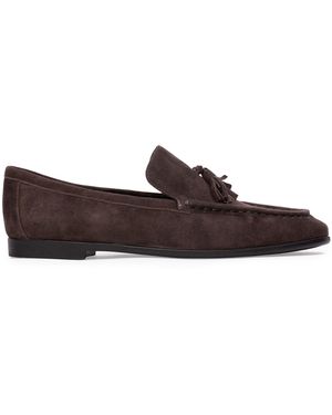 Black Suede Studio Finn Suede Loafers - Brown