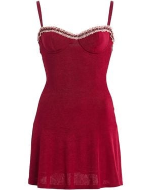 Mirror Palais Ruffled Chiffon Mini Dress - Red