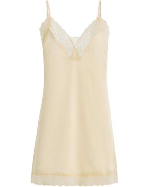 ELCE Pietra Lace-trimmed Satin Mini Dress - Natural