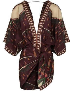 Johanna Ortiz Treasures Of The Caravan Printed Silk-Cotton Top - Brown
