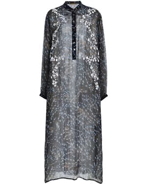 Chan Luu Drip Drip Tunic Midi Dress - Grey
