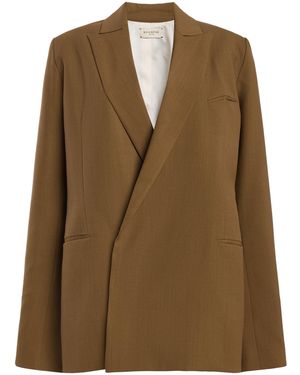 Kallmeyer Lowen Double Breasted Wool Suiting Blazer - Natural