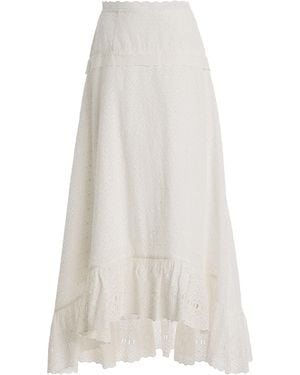 Ulla Johnson Violetta Eyelet Cotton Skirt - White