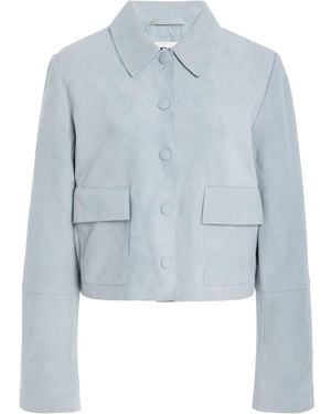 By Malene Birger Annie Cropped Suede Jacket - Blue