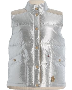 Moncler Pinchot Lamé Down Vest - Gray