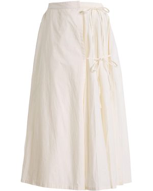 Marlies Grace Lou Lou Pleated Cotton Midi Skirt - White