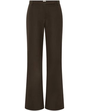 St. Agni Wool-Silk Minimal '90S Trousers - Brown