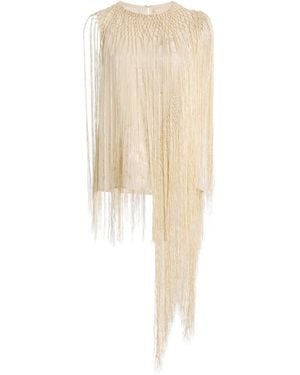 Ulla Johnson Willa Fringed Silk Top - Natural
