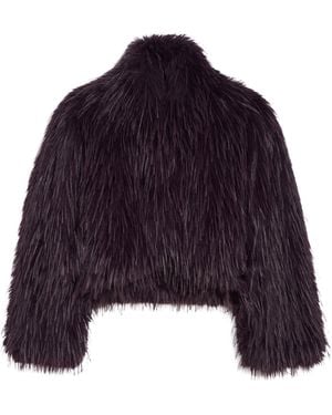 Apparis Ginette Faux Fur Cropped Jacket - Blue