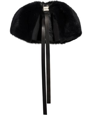 KHAITE Zizi Shearling Cape - Black